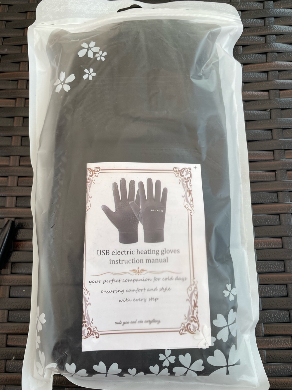 Sport Branded Heated Gloves - Black, new in package